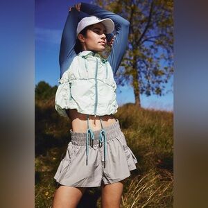 FREE PEOPLE Movement Get Your Flirt On Shorts in Stage Stone NWOT